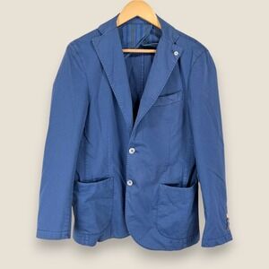 Barbati Archivio Privato Unlined Blazer Sport Coat Men 38R (48 EUR) Blue Cotton